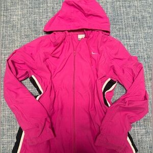 Nike Y2K Pink and Black Track Windbreaker Jacket Size Girls (12-14)